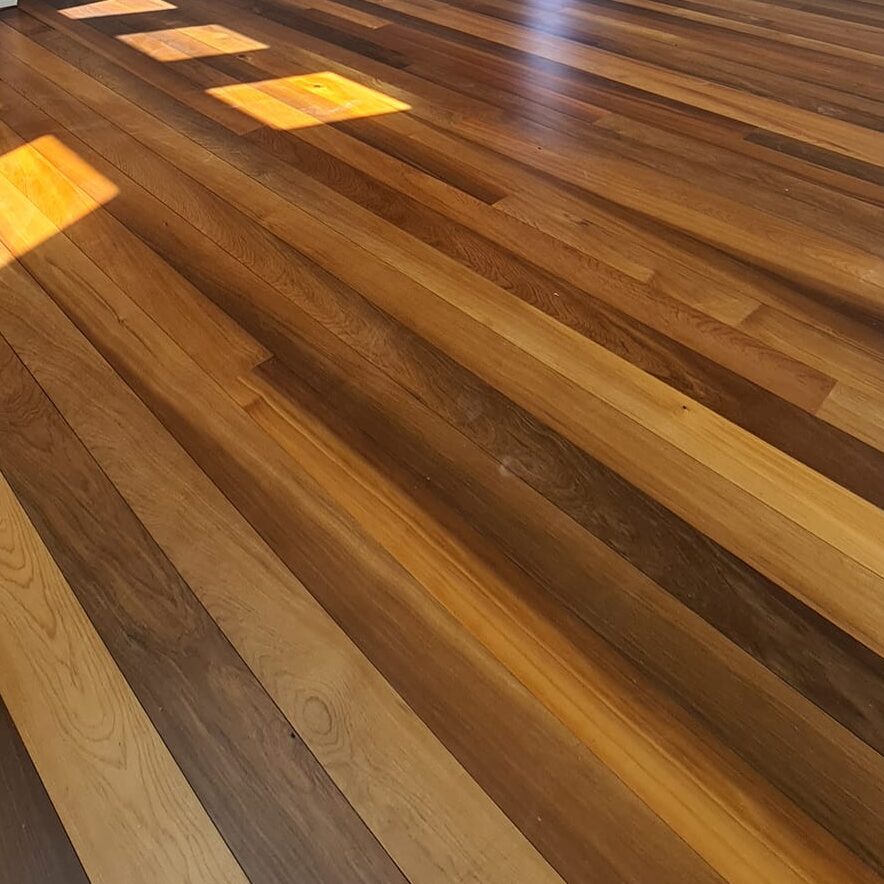 Polyurethane finishes on a refinished wood floor